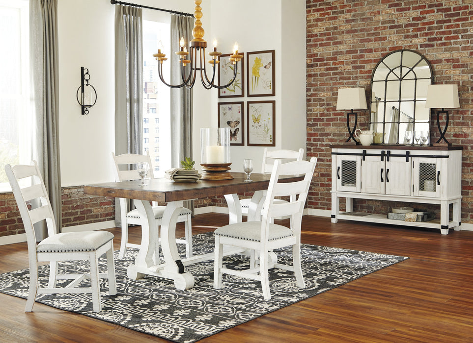 Valebeck White-Brown Dining Room Set - Lara Furniture