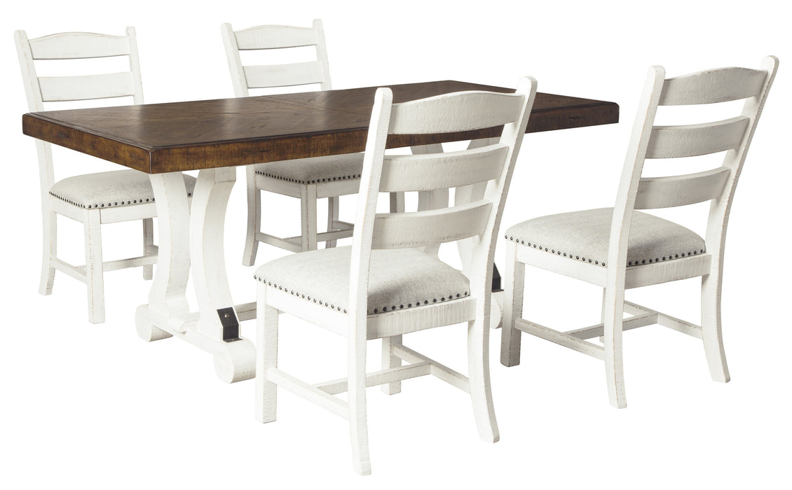 Valebeck White-Brown Dining Room Set - Lara Furniture