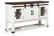 Valebeck White/Brown Dining Server - D546-60 - Lara Furniture