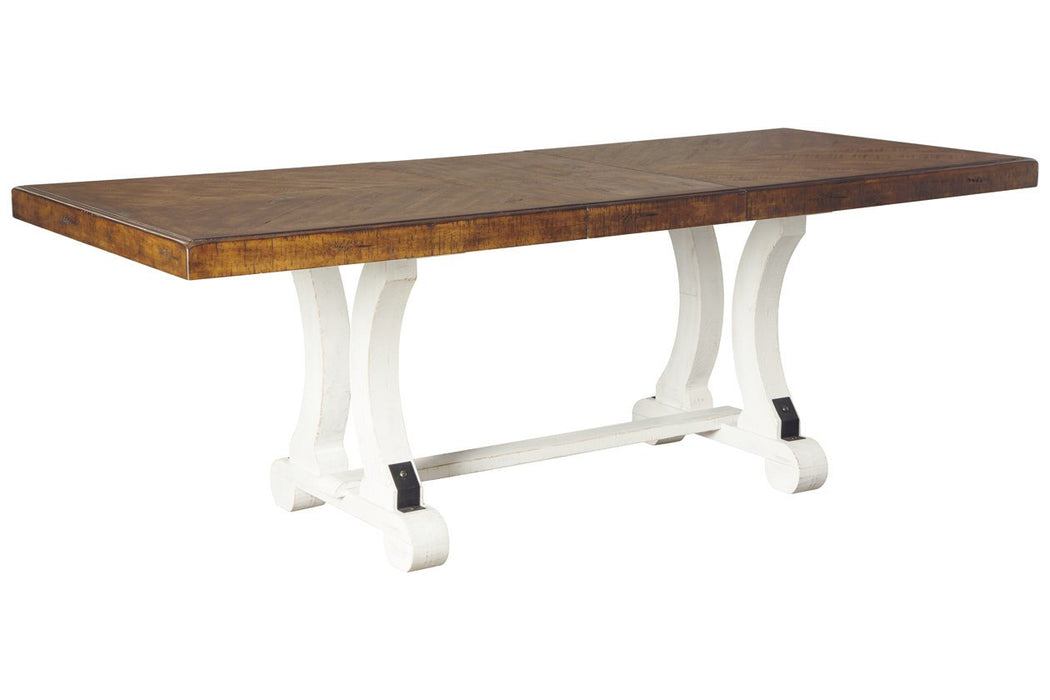 Valebeck White/Brown Dining Table - D546-35 - Lara Furniture