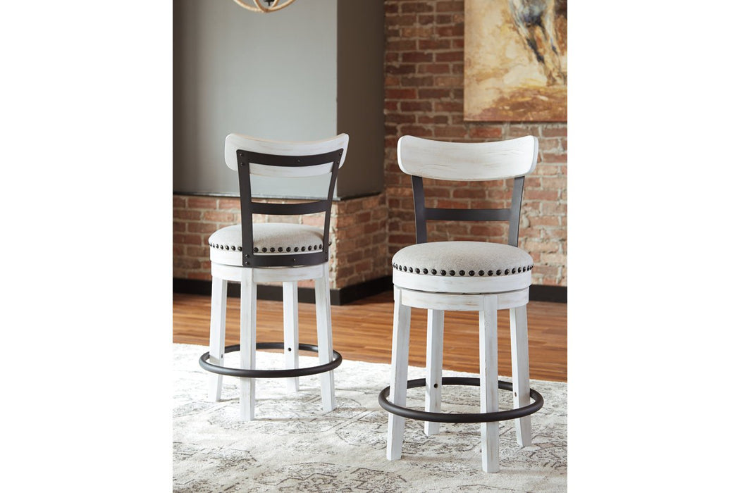 Valebeck White Counter Height Bar Stool - D546-524 - Lara Furniture