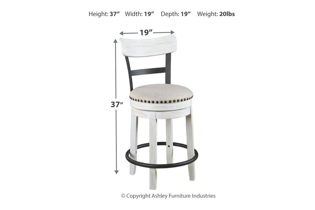 Valebeck White Counter Height Bar Stool - D546-524 - Lara Furniture