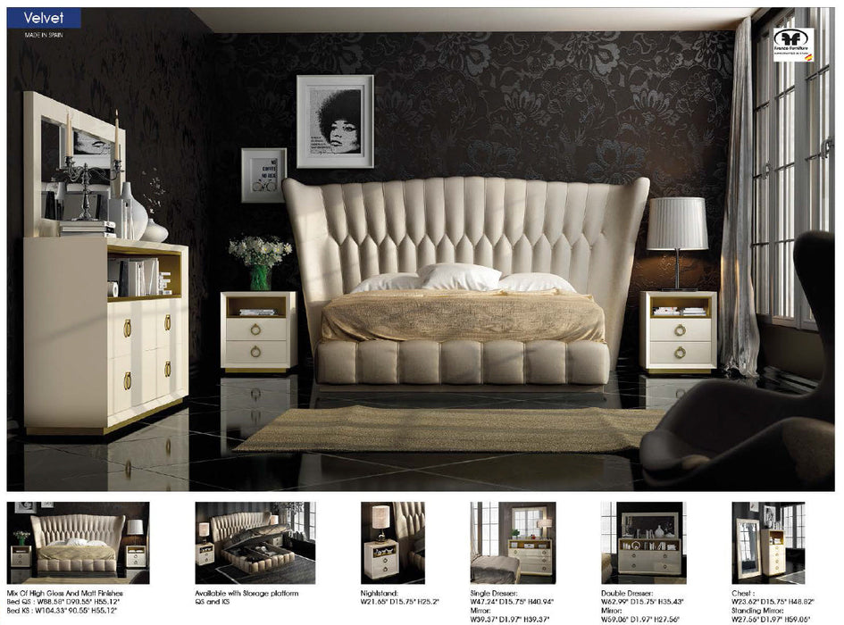 Velvet Bed Queen - Lara Furniture