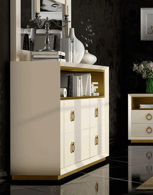 Velvet Chest/Dresser/Mirror Set - Lara Furniture