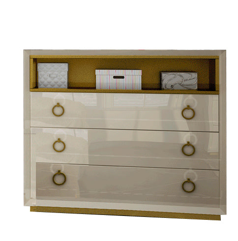 Velvet Chest/Dresser/Mirror Set - Lara Furniture