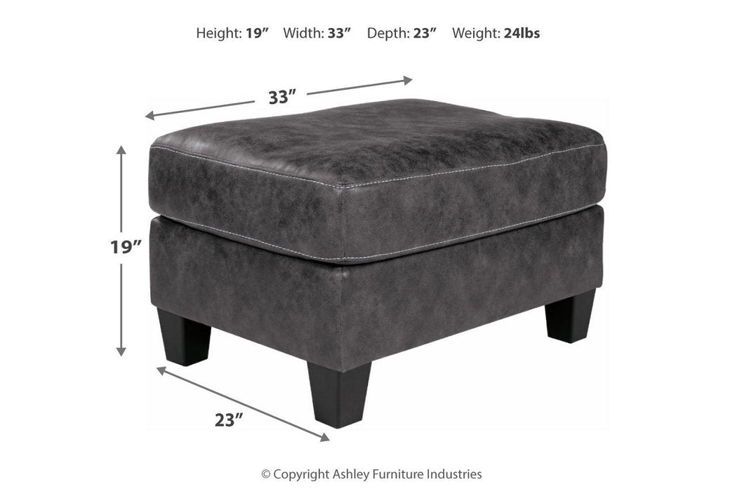 Venaldi Gunmetal Ottoman - 9150114 - Lara Furniture