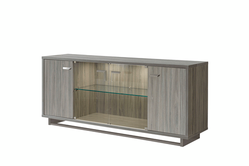 Volare 4 Door Buffet W/ Mirror Grey Set - Lara Furniture