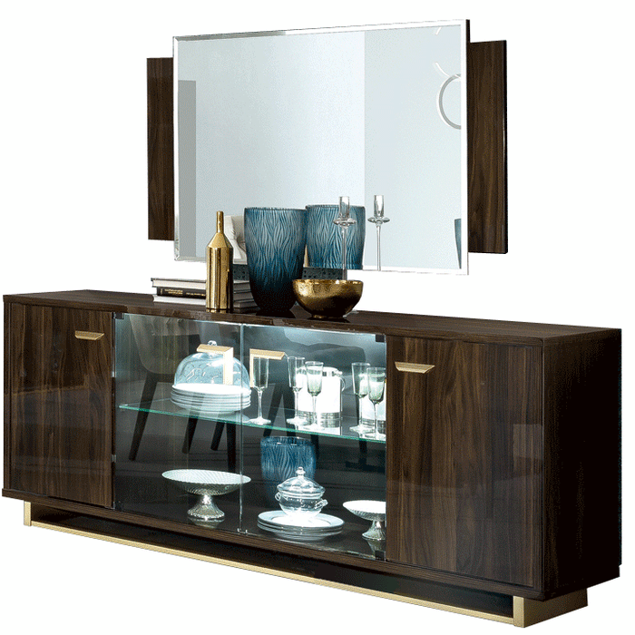 Volare 4 Door Buffet W/Mirror Set - Lara Furniture