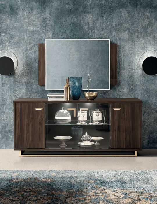 Volare 4 Door Buffet W/Mirror Set - Lara Furniture