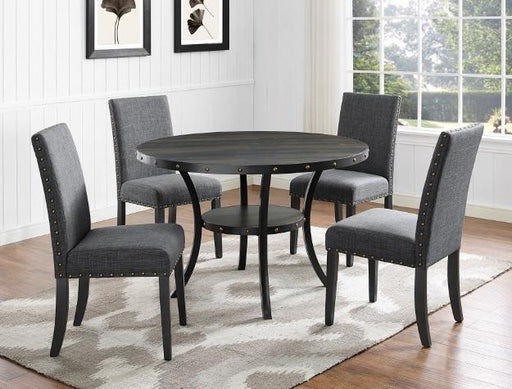 Wallace Gray/Black Round Dining Set - Lara Furniture