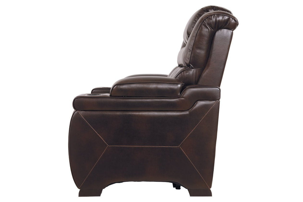 Warnerton Chocolate Power Recliner - 7540713 - Lara Furniture