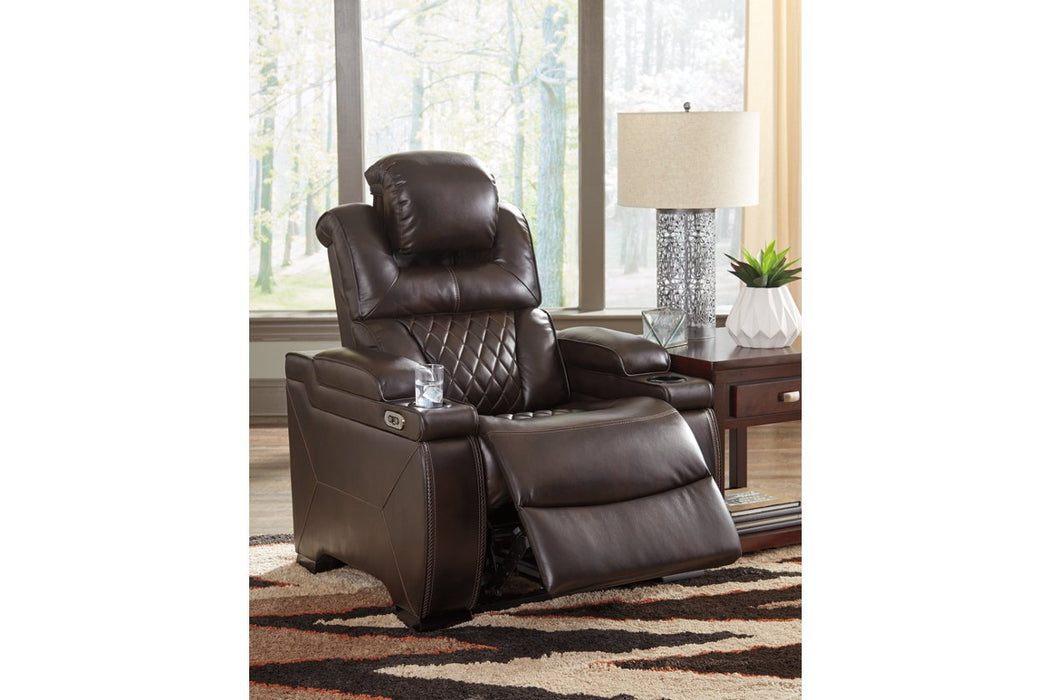 Warnerton Chocolate Power Recliner - 7540713 - Lara Furniture