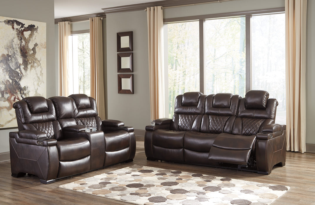 Warnerton Chocolate Power Reclining Living Room Set - Lara Furniture