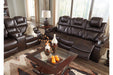 Warnerton Chocolate Power Reclining Sofa - 7540715 - Lara Furniture