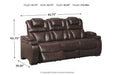 Warnerton Chocolate Power Reclining Sofa - 7540715 - Lara Furniture