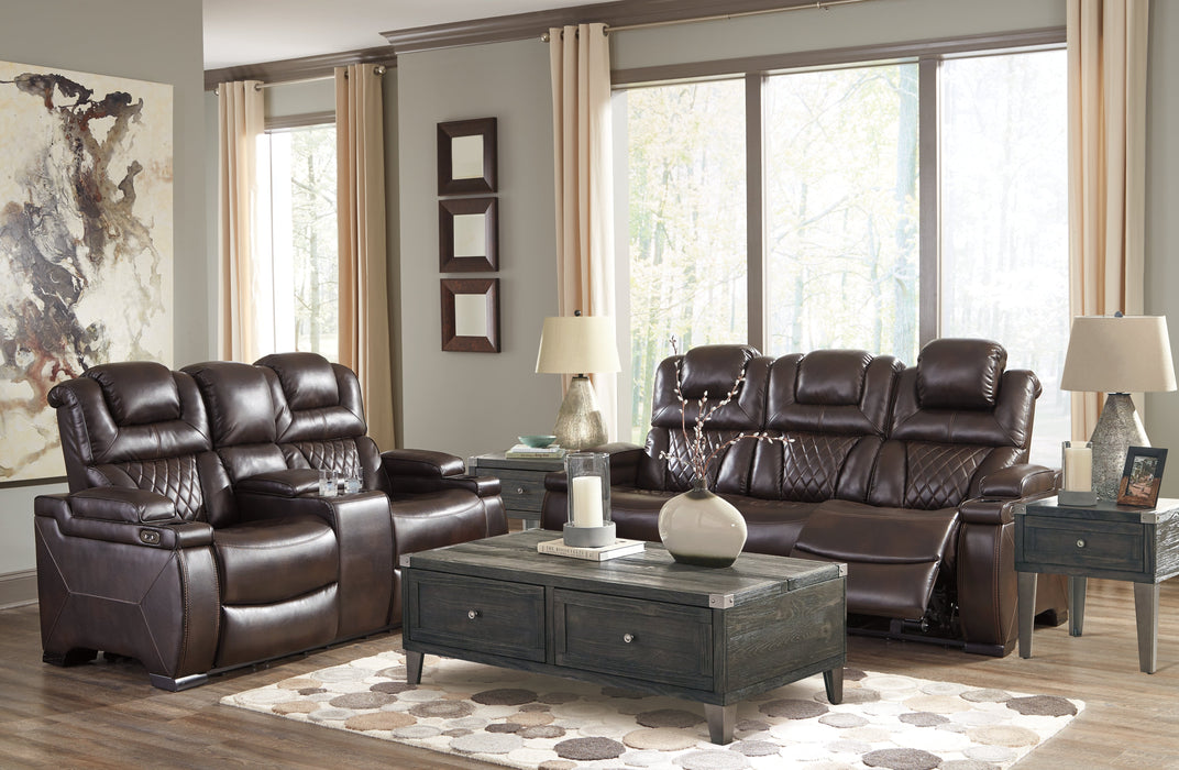 Warnerton Power Reclining Loveseat with Console - 7540718 - Lara Furniture