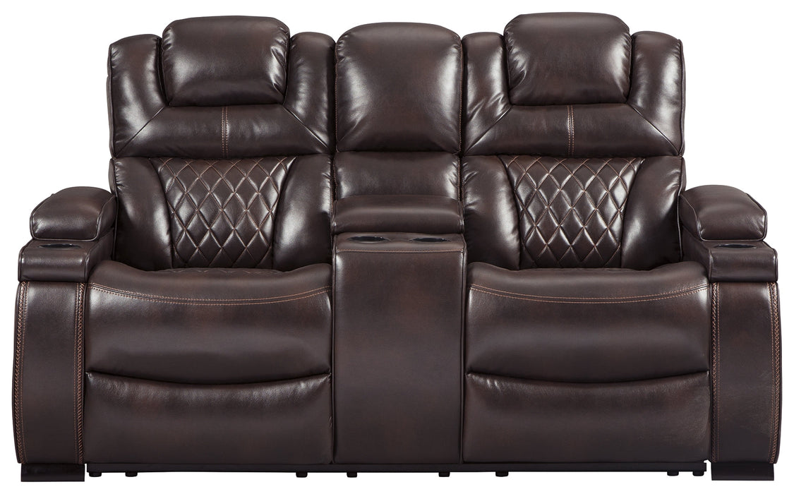 Warnerton Power Reclining Loveseat with Console - 7540718 - Lara Furniture