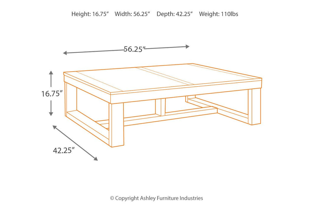 Watson Dark Brown Coffee Table - T481-1 - Lara Furniture