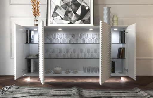 Wave 4 Door Buffet White - i36263 - Lara Furniture