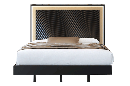 Wave Bed Dark Grey Queen - Lara Furniture