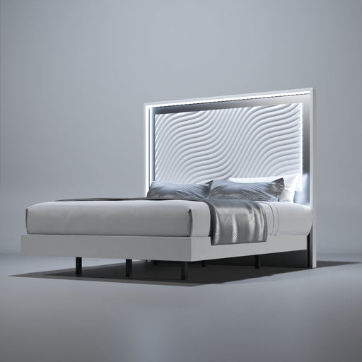 Wave Bed White Queen - Lara Furniture