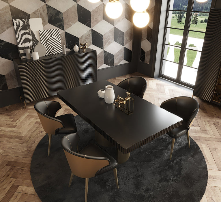 Wave Dining Dark Grey Set - Lara Furniture