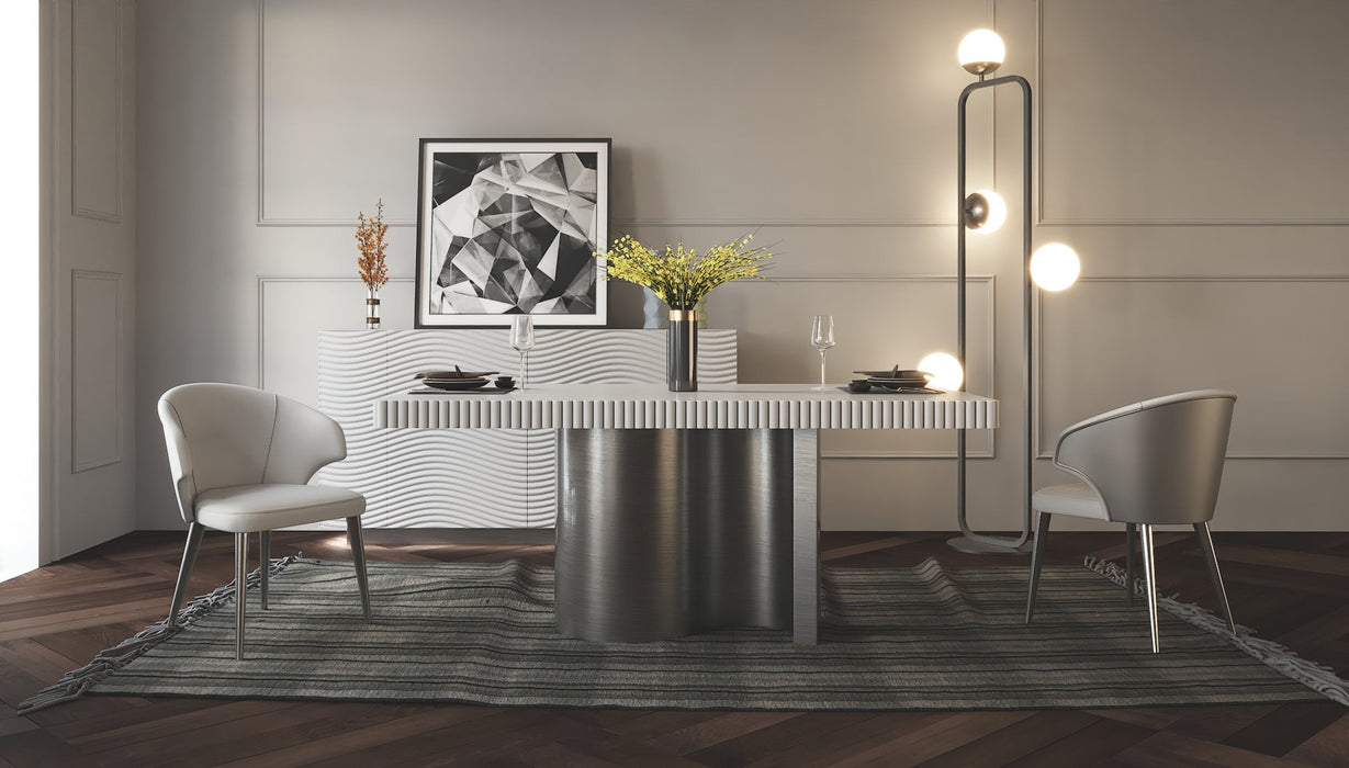 Wave Dining Table W/ 2 Ext. - i36259 - Lara Furniture