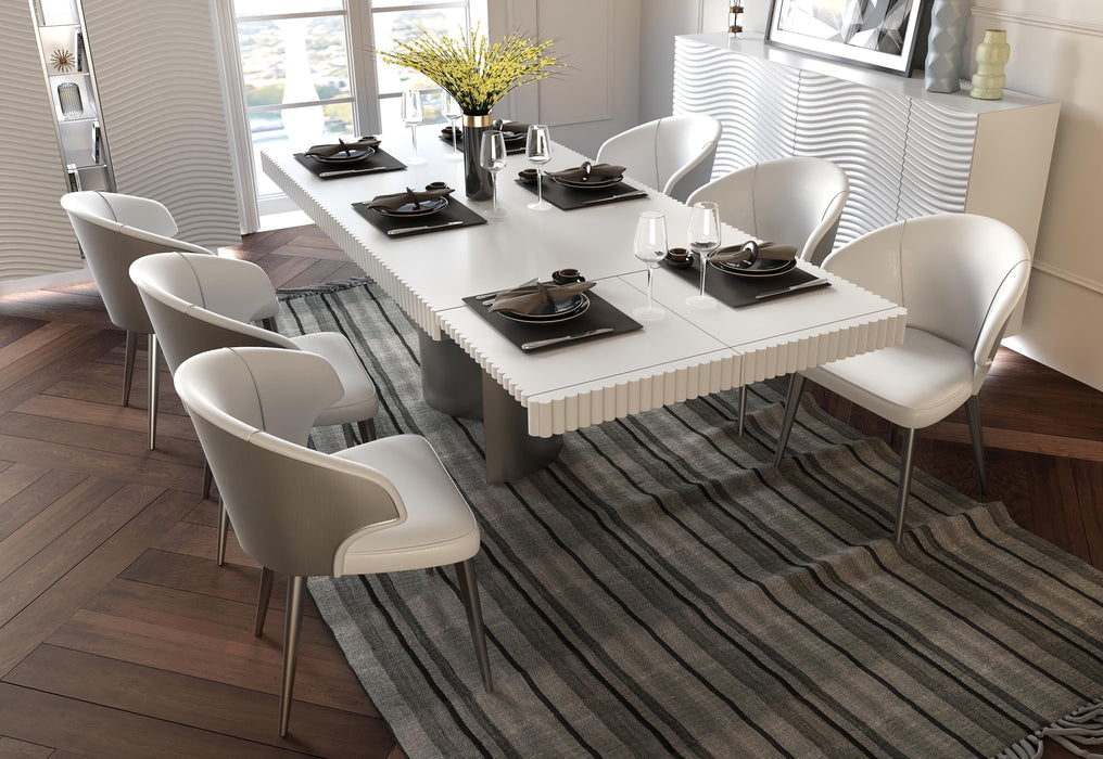 Wave Dining Table W/ 2 Ext. - i36259 - Lara Furniture