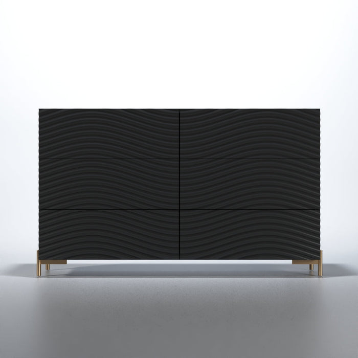 Wave Dressers/Chest Dark Grey Set - Lara Furniture