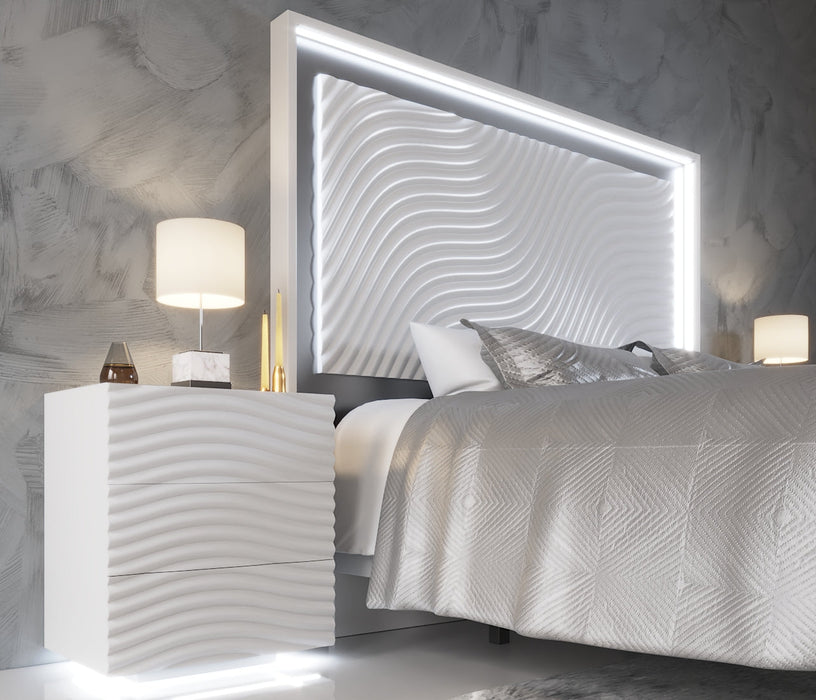 Wave Nightstand White Set - Lara Furniture