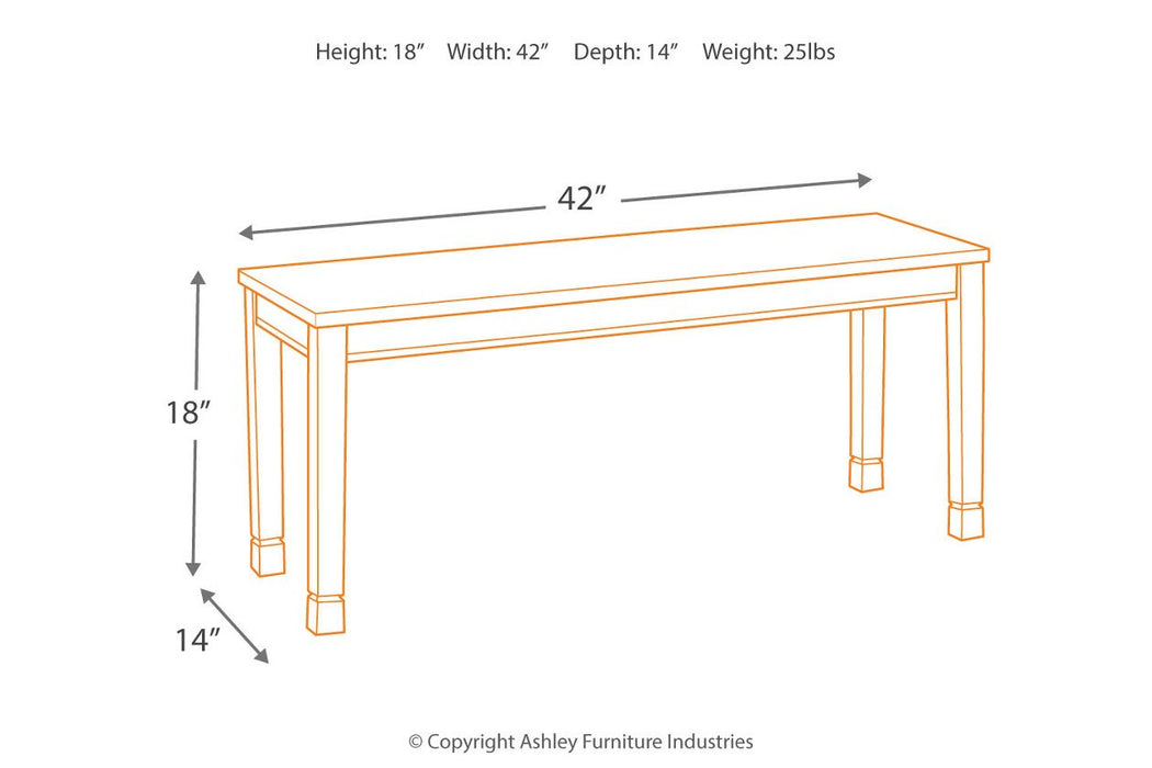 Whitesburg Brown/Cottage White Dining Bench - D583-00 - Lara Furniture