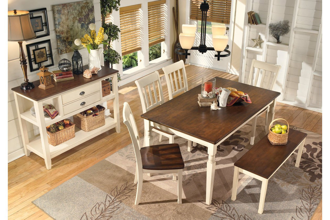 Whitesburg Brown/Cottage White Dining Bench - D583-00 - Lara Furniture