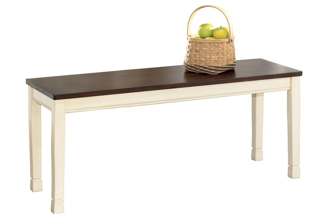 Whitesburg Brown/Cottage White Dining Bench - D583-00 - Lara Furniture