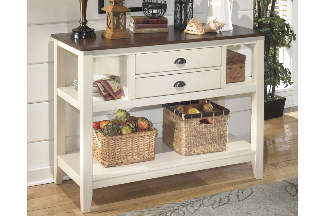 Whitesburg Brown/Cottage White Dining Server - D583-59 - Lara Furniture