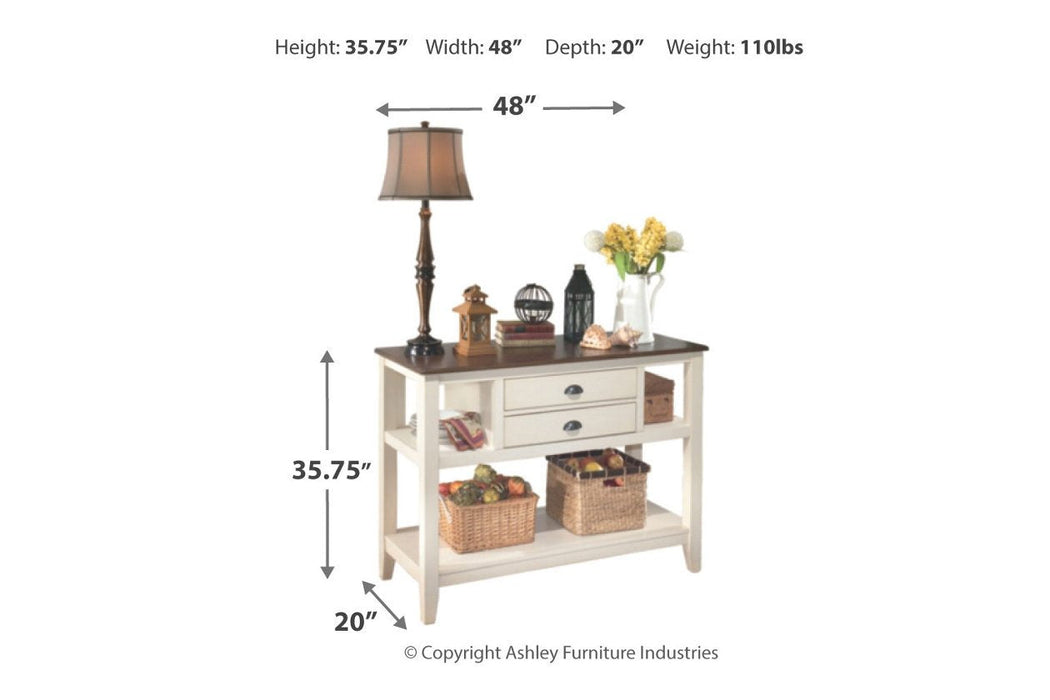 Whitesburg Brown/Cottage White Dining Server - D583-59 - Lara Furniture