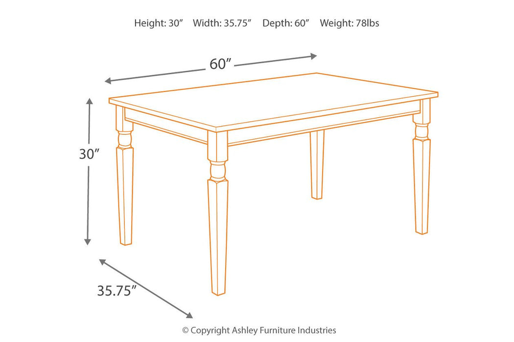 Whitesburg Brown/Cottage White Dining Table - D583-25 - Lara Furniture