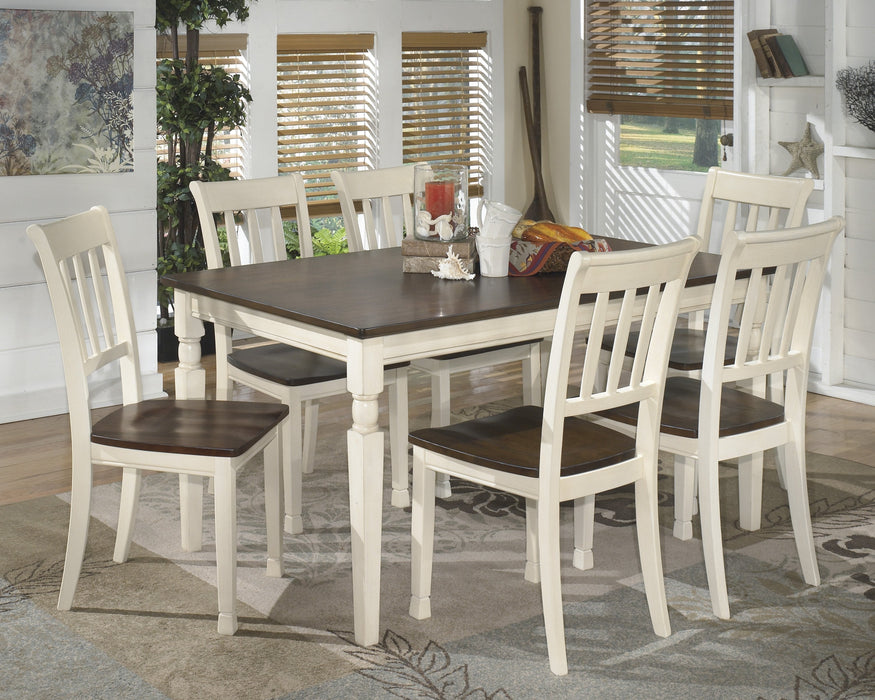 Whitesburg Brown-Cottage White Rectangular Dining Room Set - Lara Furniture