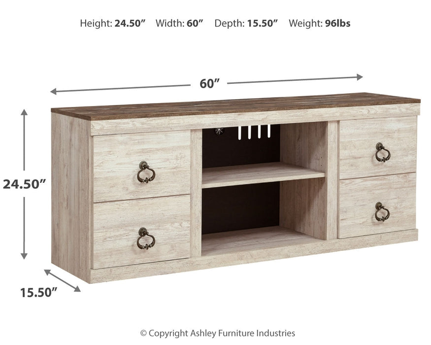 Willowton 60" TV Stand - EW0267-268 - Lara Furniture