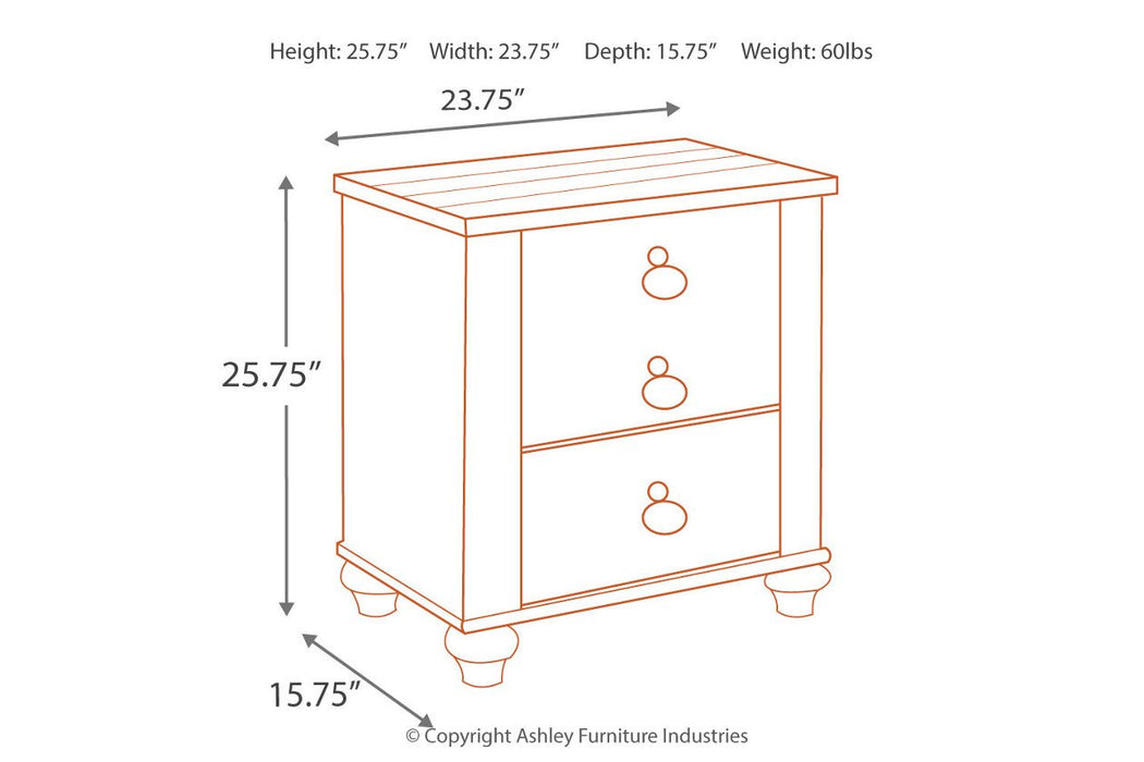 Willowton Two-tone Nightstand - B267-92 - Lara Furniture