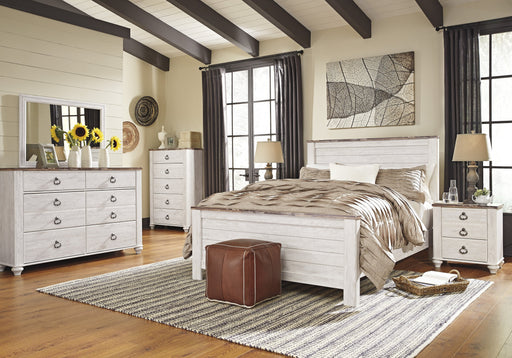 Willowton Whitewash Panel Bedroom Set - Lara Furniture