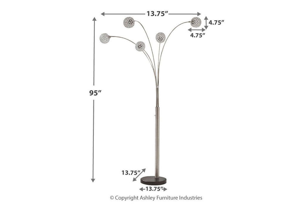 Winter Silver Finish Arc Lamp - L725089 - Lara Furniture