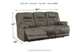 Wurstrow Smoke Power Reclining Sofa - U5460215 - Lara Furniture