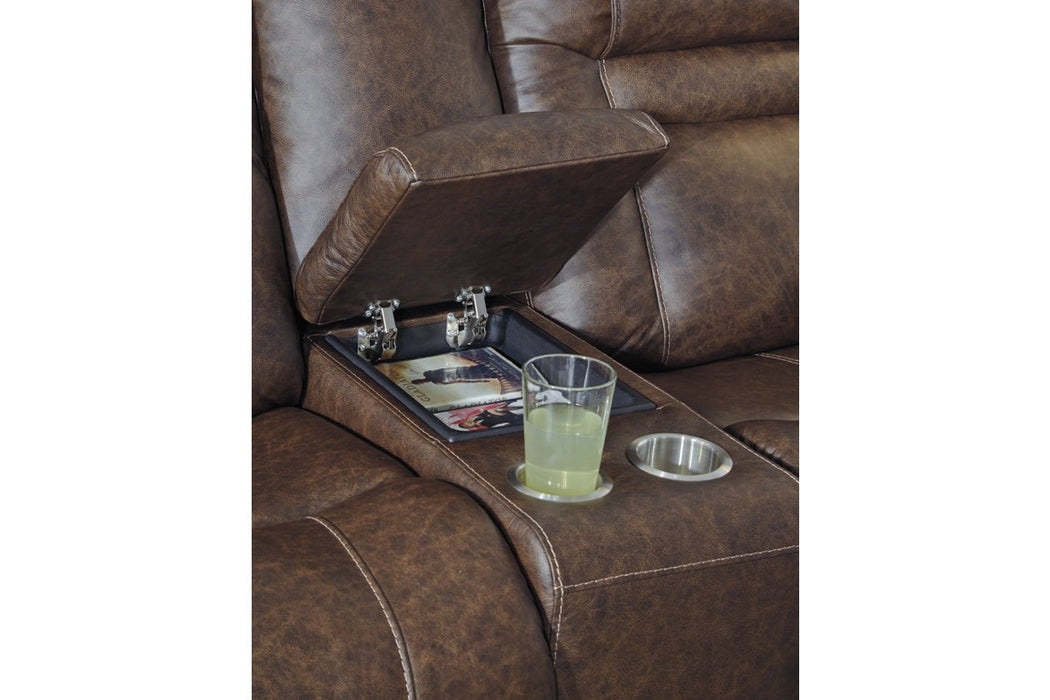 Wurstrow Umber Power Reclining Loveseat - U5460318 - Lara Furniture