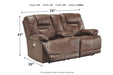 Wurstrow Umber Power Reclining Loveseat - U5460318 - Lara Furniture