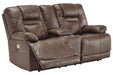 Wurstrow Umber Power Reclining Loveseat - U5460318 - Lara Furniture