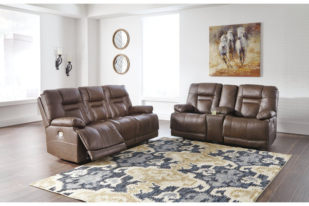 Wurstrow Umber Power Reclining Loveseat - U5460318 - Lara Furniture