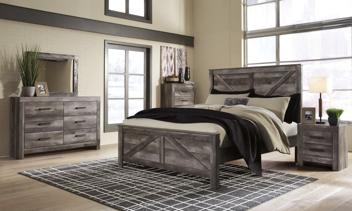 Wynnlow Gray Crossbuck Panel Bedroom Set - Lara Furniture