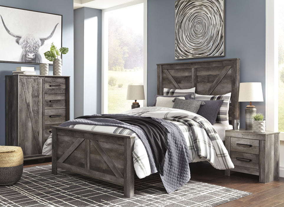 Wynnlow Gray Crossbuck Panel Bedroom Set - Lara Furniture