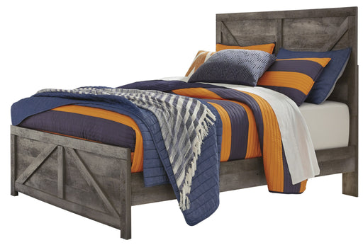 Wynnlow Gray Full Crossbuck Panel Bed - Lara Furniture