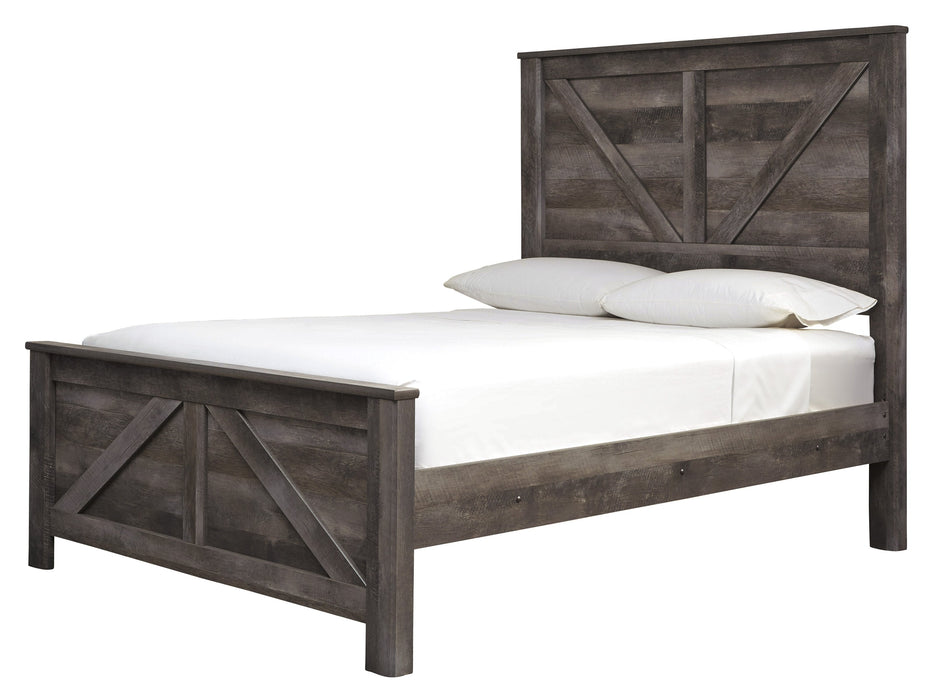 Wynnlow Gray Queen Crossbuck Panel Bed - Lara Furniture